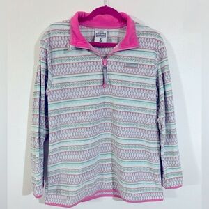 Warm fleece pullover with half zipper